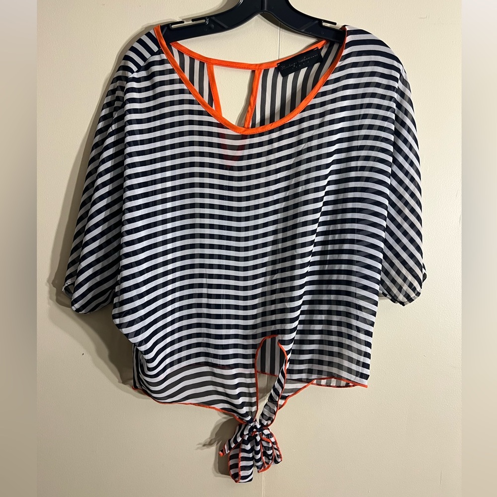 Nautical Sheer Blouse EUC